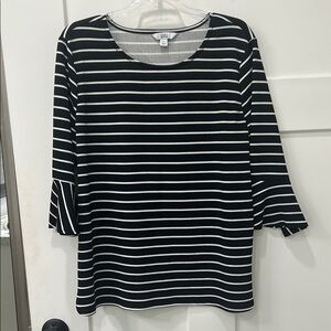 Croft & Barrow Black Bell Sleeve Blouse
